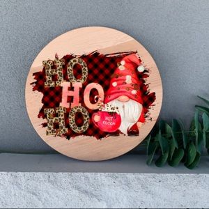 Santa Gnome Ho Ho Ho Wall Decor